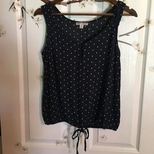 Moral Fiber - navy blue tank top with polkadots